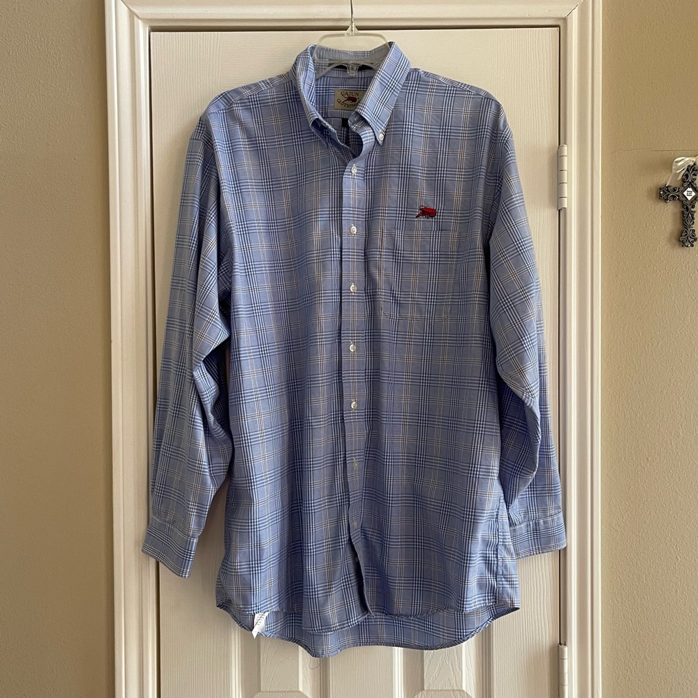 Cajun Clothing Co - Red Crawfish - Long Sleeve Button Up Shirt - Size: Large